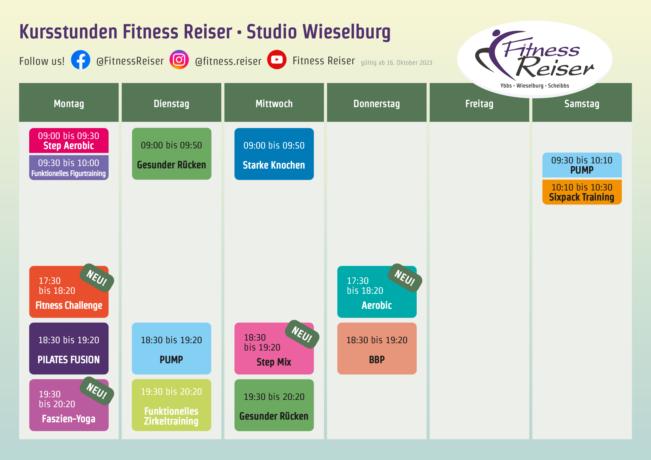 Kursplan Herbst 2023 | Fitness Reiser Kursplan Herbst 2023 | Fitness Reiser