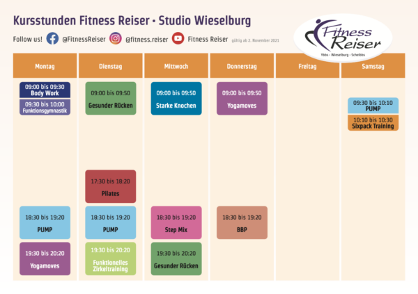 Kursplan Herbst 2021 - Fitness Reiser